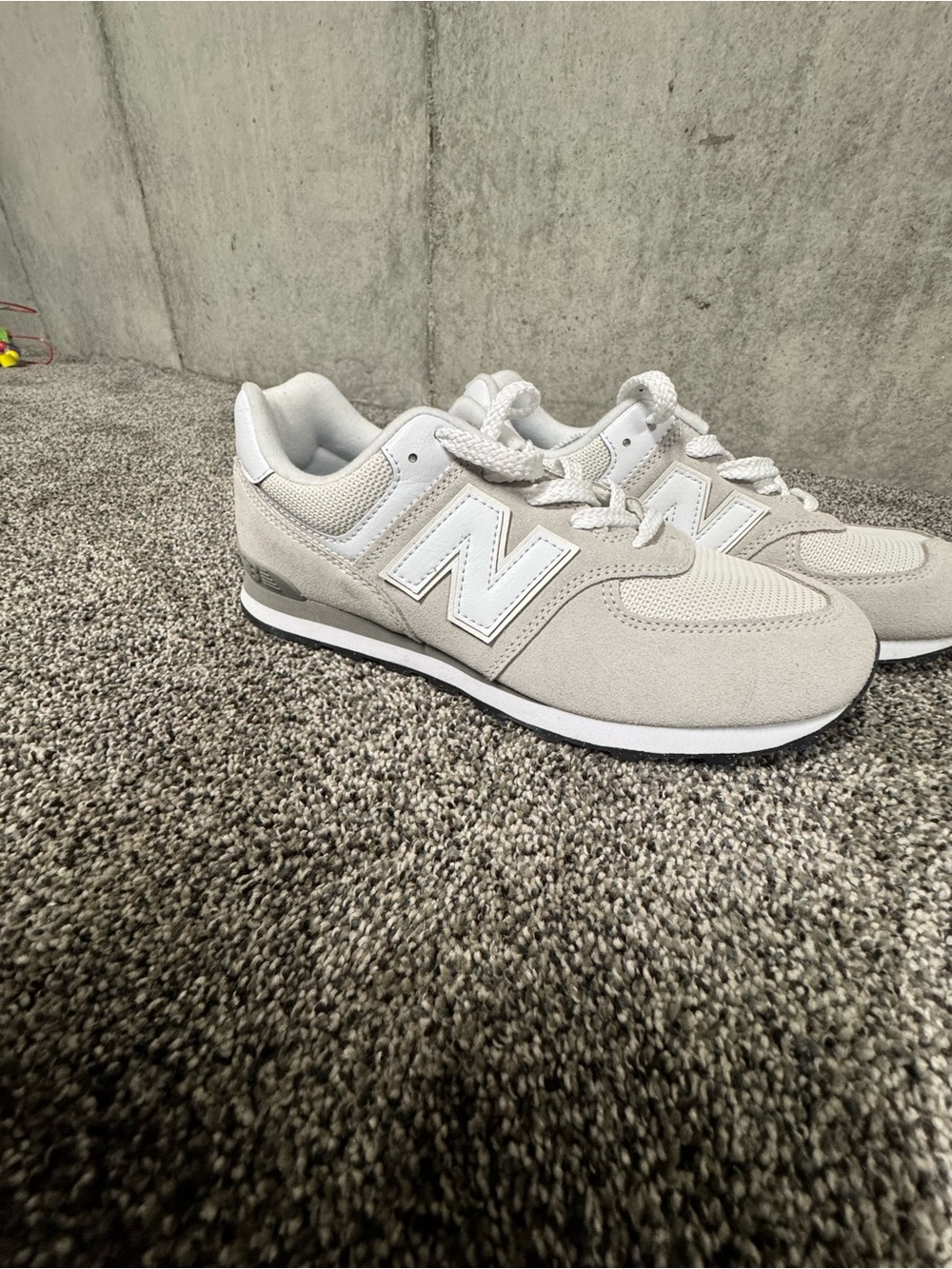 New Balance Neutral Beige and White Low-Top Sneakers